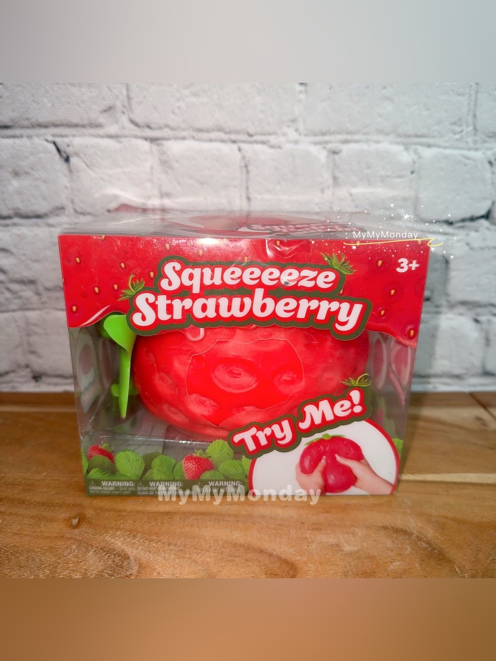 Sunny Days Jumbo Squeezy Strawberry Squishy Toy